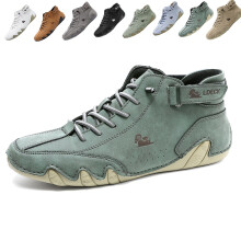 Waterdichte orthopedische schoenen voor heren, hoge outdoorlaarzen, lichtgewicht handgemaakte casual sneakers voor wandelen en lopen.