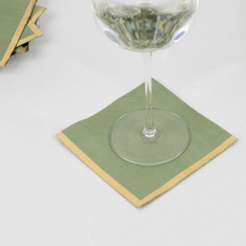 BalsaCircle50Sage Green Χαρτοπετσέτες μιας χρήσης 2 στρώσεων από μαλακό φινίρισμα με χρυσό 2