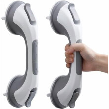 Suction Shower Grab Bar Grey 12 inch 2 pack