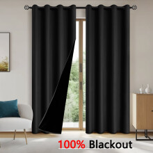 Cortina blackout 100% em cor sólida, ideal para bloquear totalmente a luz solar e o brilho do sol, perfeita para quartos e salas de estar.