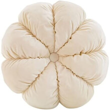 Almofada decorativa redonda em formato de flor para sofá, quarto, almofada de chão para meninas e crianças (branca, 40 cm)