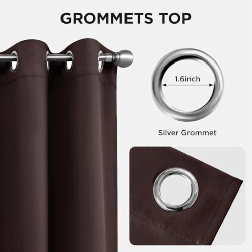 Blackout Curtains 52x54 in, Thermal Insulated, Polyester 2