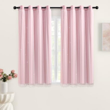 Cortinas Blackout Rosa Bebê – Isolamento Térmico, Bloqueio de Luz, Ilhós na Parte Superior, 86x114 cm, 2 Painéis, Compatíveis com Varões