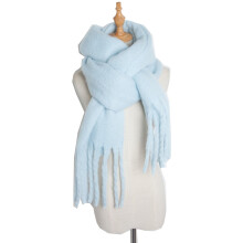 Xale grande e leve azul claro para mulheres – Cachecol grosso e oversized para o inverno e outono, compatível com todos os estilos.