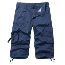 Pantalones cortos cargo largos para hombre con cinturón, tiro por debajo de la rodilla, múltiples bolsillos, pantalones capri 3/4 (pantalones