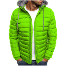 Jaquetas de inverno masculinas, jaqueta com capuz de cor sólida, jaqueta acolchoada de algodão, jaqueta acolchoada de algodão da moda, jaqueta
