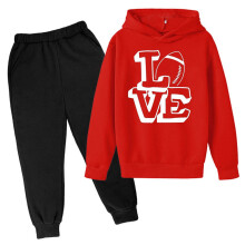Kleinkinderkleidung für Jungen – Warmer Hoodie und Sporthose mit Fußball-Buchstabenmuster – Herbst-Winter-Outfit für kleine Jungen
