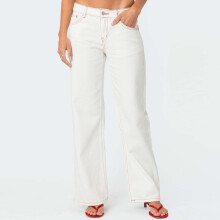 Wancir Damen Y2K Low Rise Baggy Jeans, lockere Passform, Boyfriend-Jeans mit geradem Bein und weitem Bein, trendige Stretch-Denimhose