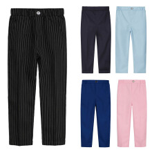 Pantaloni de uniformă școlară pentru băieți la modă, pantaloni cu față plată, pantaloni casual cu imprimeu cu dungi pentru copii, mărimi