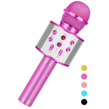Micrófono de karaoke de juguete para niñas de 3 a 14 años, compatible con regalos de Navidad, cumpleaños y San Valentín.