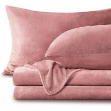 Draps en flanelle rose poudré, taille simple (rose poudré, simple)
