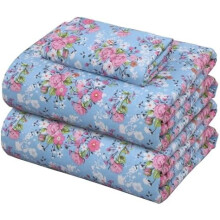 Flanell-Bettwäscheset für Einzelbetten – Weiche Baumwolle mit tiefen Taschen, Spannbettlaken bis 40 cm, doppelt gebürstet, 3-teilig, Federkern