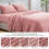 Σεντόνια Flannel Full Size Dusty Pink - Σετ σεντονιών από εξαιρετικά μαλακό φλις Fluffy Extra Plush, 4 8