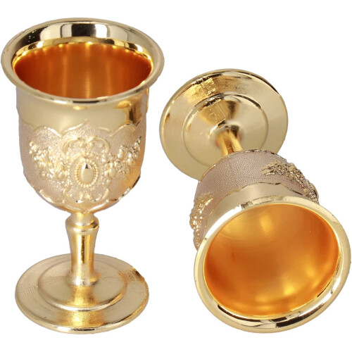 Mini-Goldkelch-Altarkelch, 25 ml Metall-Schnapsglas-Set