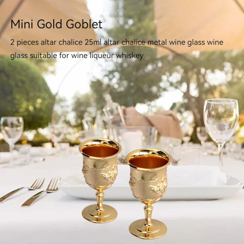 Mini-Goldkelch-Altarkelch, 25 ml Metall-Schnapsglas-Set 1
