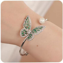 Krystall sommerfugl perle armbånd for kvinner