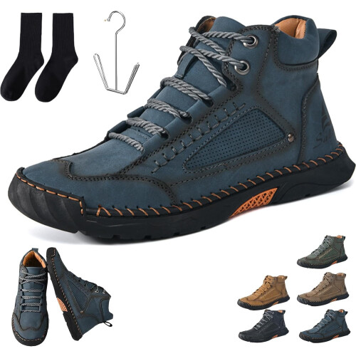 Άνετες χειροποίητες δερμάτινες μπότες Olveros Boots για άνδρες, αδιάβροχες, με στήριξη