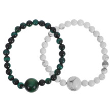 Bracciale da uomo in pietra, colori assortiti, 2 pezzi