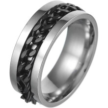 Herr Fidget Ringar Ångest Spinner Ringar för Män Klassiska Kedjor för Kvinnor Tonårsring i Titanstål