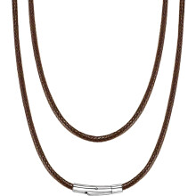 Wodoodporny pleciony skórzany sznurek do naszyjnika dla mężczyzn i kobiet, 2/3 mm, 16"-30", zapięcie ze stali nierdzewnej/czarne, woskowana lina