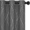 Grey Blackout Curtains with Silver Wave Print, 42x84", 2 1