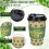 Κύπελλα καφέ 16oz Green Shamrock με καπάκια και χρυσό αλουμινόχαρτο 3