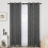 Grey Blackout Curtains with Silver Wave Print, 42x84", 2 2
