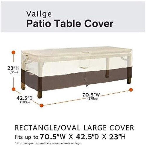 Housse de table de patio imperméable et résistante en Oxford 600D 1