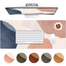 XXL skrivebordsmatte med sklisikker bunn, vanntett laptop-/tastaturmatte, lyserosa Boho – kompatibel med alle skrivebord