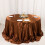 Round Satin Tablecloth 132 in Cinnamon Brown 1