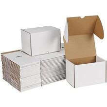25er-Set weiße Versandkartons (6x4x4 Zoll), Wellpappkartons für den Versand von Geschenken an Kleinunternehmen