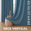Blackout Thermal Linen Curtains Blue Sapphire 2 Panels 7