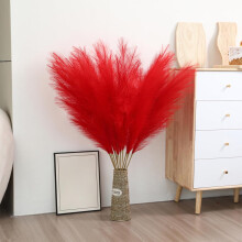 Hastes de capim-dos-pampas vermelhas artificiais, 55 cm (10 unidades)