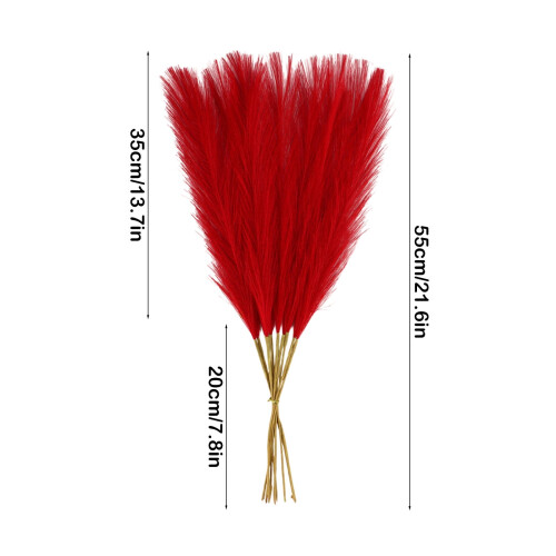 Künstliche Pampasgrasstängel – Rot, samtig, 45 cm 2