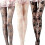 Damen-Strumpfhose mit Rosenmuster und Spitze, transparent 2