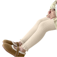Leggings voor meisjes, dikke leggings voor baby's en peuters, zachte, warme katoenen kousen, panty's, beige 10