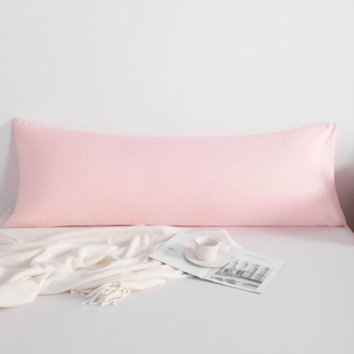 Kussensloop van geborstelde microvezel, 20x54 inch - Kussensloop met envelopsluiting, roze 2