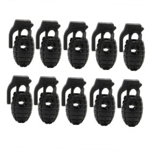 Shoelace Clips 10pcs Adjustable NonSlip Lace Locks for Sneakers and Sports Shoes Black