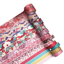 12 Stück Washi-Tape, japanisches Washi-Tape mit Blumenmuster, einzigartige Designs, perfekt zum Basteln und Scrapbooking, Stil 4