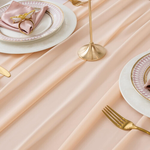 Peach Chiffon Table Runner 12 x 118 in 2