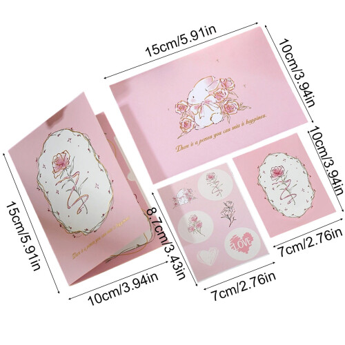 Paper Pop-Up Greeting Card Romantic Floral Design 2