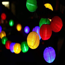 Napelemes lámpásfüzér 6m 30LED 8 üzemmóddal vízálló