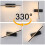 Moderne sort LED-væglampe, 330 justerbar, 3 farver 3