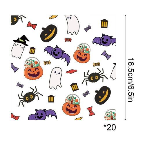 Φωτεινά είδη για πάρτι Halloween16 χάρτινα πιάτα16 ποτήρια20 χαρτοπετσέτες με 1