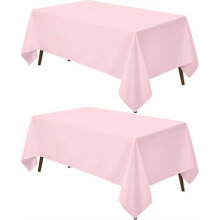 2er-Pack rechteckige Tischdecken aus rosa Polyester