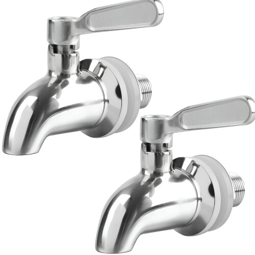 Rustfrit stål drikkevaredispenser-tap (2-pak)