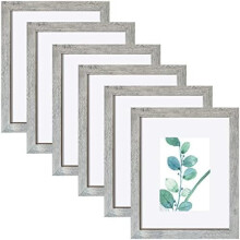 8x10 Picture Frame Set of 6 – Light Grey MDF with Acrylic
