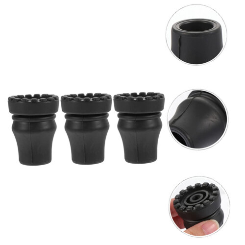 Trekking Pole Tips 3pcs Rubber Walking Pole Caps Prevents Sinking Enhanced Grip for Hiking 1