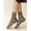 Damen-Socken mit floralem Karomuster, 6 Paar 5