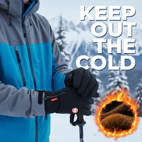 Thermohandschuhe, wasserdicht, winddicht, fleecegefüttert 2